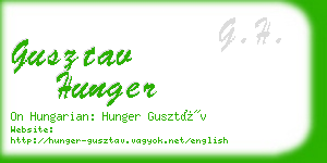 gusztav hunger business card